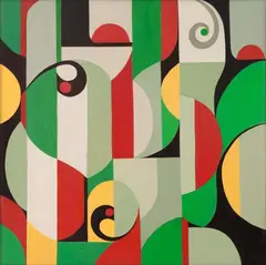 "Aquario de Luas", da Suite Geômetra by Elena Nikitina, 2015, óleo sobre tela, offered Mar 2016