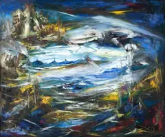 Milhão de Mundos by Wega Nery, 1986, óleo sobre tela, offered Mar 2016