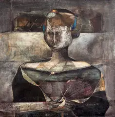 Figura Feminina by Karl Plattner, óleo sobre madeira, offered Dec 2015