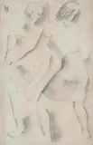 Duas Mulheres by Ismael Nery, desenho lapis sobre papel, offered Dec 2015