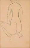Victor Brecheret, Nu Feminino, tinta china sobre papel