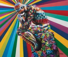 O Pensador by Eduardo Kobra, tinta spray sobre tela, offered Dec 2015