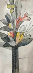 Flor by Aldemir Martins, 1963, nanquim sobre papel, offered Dec 2015