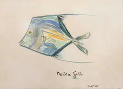 Peixe Gallo by Carybé, aquarela sobre papel, offered Dec 2015