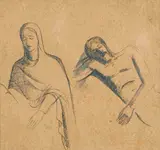 Maria e Jesus by Fulvio Pennacchi, nanquim sobre papel, offered Dec 2015