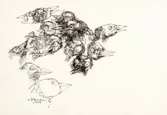 Bichos by Marcelo Grassmann, 1959, nanquim sobre papel, offered Dec 2015