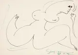 Nu Feminino by Ivan Serpa, 1972, desenho a caneta hidrocor sobre papel, offered Dec 2015