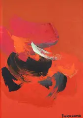 Abstrato by Tikashi Fukushima, óleo sobre cartão, offered Dec 2015