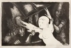 A Prisioneira by Marcelo Grassmann, gravura em metal sobre papel, offered Dec 2015