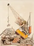 Gerda Brentani, Guindaste, 1970, nanquim e aquarela sobre papel