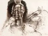 Guerreiro com Cavalo by Marcelo Grassmann, 1962, nanquim sobre papel, offered Dec 2015