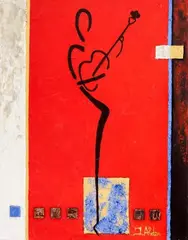 Serenata by Ivone Alder, técnica mista sobre tela, offered Dec 2015