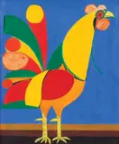 Galo by Aldemir Martins, 1968, acrílico sobre tela, offered Dec 2015