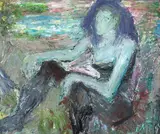 Mulher Sentada by Antonio Helio Cabral, 1995, óleo sobre Tela, offered Dec 2015