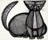 Gato by Aldemir Martins, 1954, nanquim sobre papel, offered Oct 2015