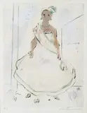 Candido Portinari, Baiana, 1942, gravura a ponta-seca e guache sobre papel