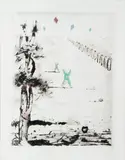 Candido Portinari, Meninos Soltando Pipas, 1942, gravura aquarelada sobre papel
