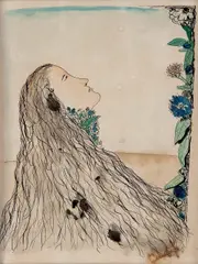 Figura Feminina by Cícero Dias, aquarela e nanquim sobre papel, offered Oct 2015