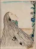 Cícero Dias, Figura Feminina, aquarela e nanquim sobre papel