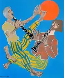 Musicos by Clóvis Graciano, 1978, óleo sobre tela, offered Oct 2015