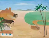 Praia com Casarios by Francisco Rebolo, 1978, óleo sobre tela, offered Oct 2015