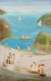 Maria com Pescadores by Fulvio Pennacchi, 1979, óleo sobre placa, offered Oct 2015
