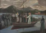 Cena Bíblica by Fulvio Pennacchi, 1945, óleo sobre madeira, offered Oct 2015