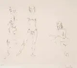 Léonor Fini, Três Mulheres, gravura em metal sobre papel