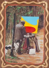 O Pintor by Leda Catunda, 1986, acrílica sobre tapete de borracha e lona, offered Jun 2015