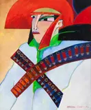 Cangaceiro by Aldemir Martins, 1987, acrílico sobre tela, offered Jun 2015
