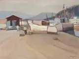 Praia com Barcos by Arcangelo Ianelli, 1953, óleo sobre tela, offered Jun 2015