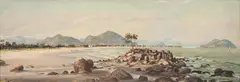 Praia com Rochedos by Benedito Calixto, óleo sobre tela, offered Jun 2015