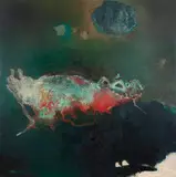 Sonho de uma Noite by Manabu Mabe, 1964, óleo sobre madeira, offered Jun 2015