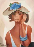 Mulata com Chapéu by Di Cavalcanti, 1965, óleo sobre tela, offered Jun 2015