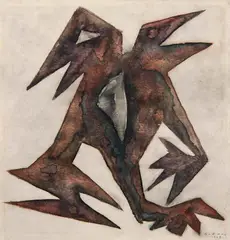 Pássaros by Samson Flexor, 1968, óleo sobre cartão, offered Jun 2015