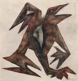 Samson Flexor, Pássaros, 1968, óleo sobre cartão