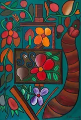Jardim by Francisco Brennand, óleo sobre tala, offered Jun 2015