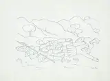 Soldados by Tarsila do Amaral, nanquim sobre papel, offered Jun 2015