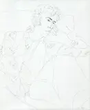 Ossie by David Hockney, 1970, desenho a nanquim sobre papel, offered Mar 2015