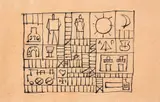 Constructivo con Sol y Luna by Joaquín Torres-García, 1943, desenho a nanquim sobre papel, offered Mar 2015