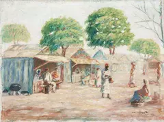Feira by Jenner Augusto, 1948, óleo sobre tela, offered Mar 2015