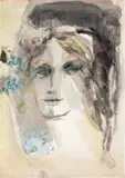 Figura Feminina by Maria Leontina da Costa, aquarela sobre papel, offered Mar 2015