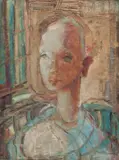 Figura Feminina by Maria Leontina da Costa, 1947, óleo sobre cartão colado em placa, offered Mar 2015