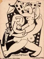 Os Martírios da Vida by Cícero Dias, nanquim sobre papel, offered Mar 2015
