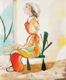 Cícero Dias, Figura Sentada, óleo sobre tela
