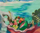 Cícero Dias, Frutas Com Praia ao Fundo, óleo sobre tela