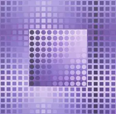 Monocrome Violet by Victor Vasarely, 1974, colagem em placa de metal, offered Mar 2015