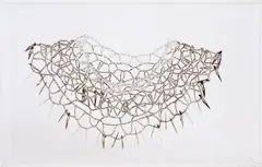 Colar by Nazareth Pacheco E Silva, colar de miçangas e lâminas montado em caixa de acrílico, offered Mar 2015