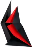 Emanoel Araujo, Fenda Vermelha, 1979, escultura madeira pinho de riga policromada