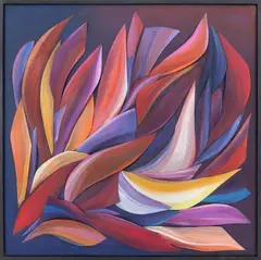 Folhagem XXXIII by Barbara Schubert Spanoudis, 2000, colagem, fibra recortada e tinta acrilica sobre placa, offered Mar 2015